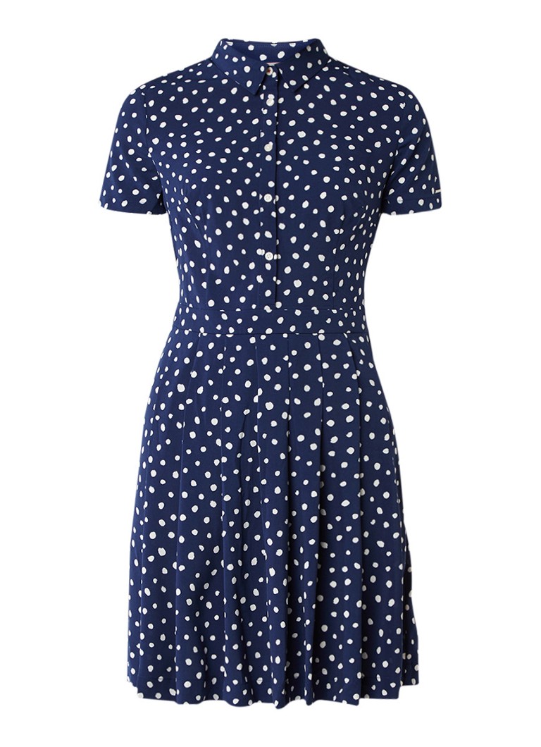 Tommy Hilfiger Blousejurk met polkadotdessin donkerblauw