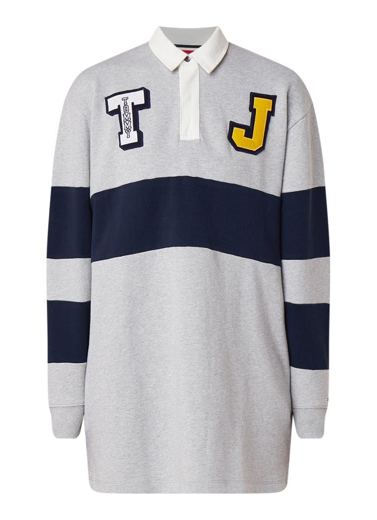 Tommy Hilfiger Oversized sweaterjurk met patches lichtgrijs