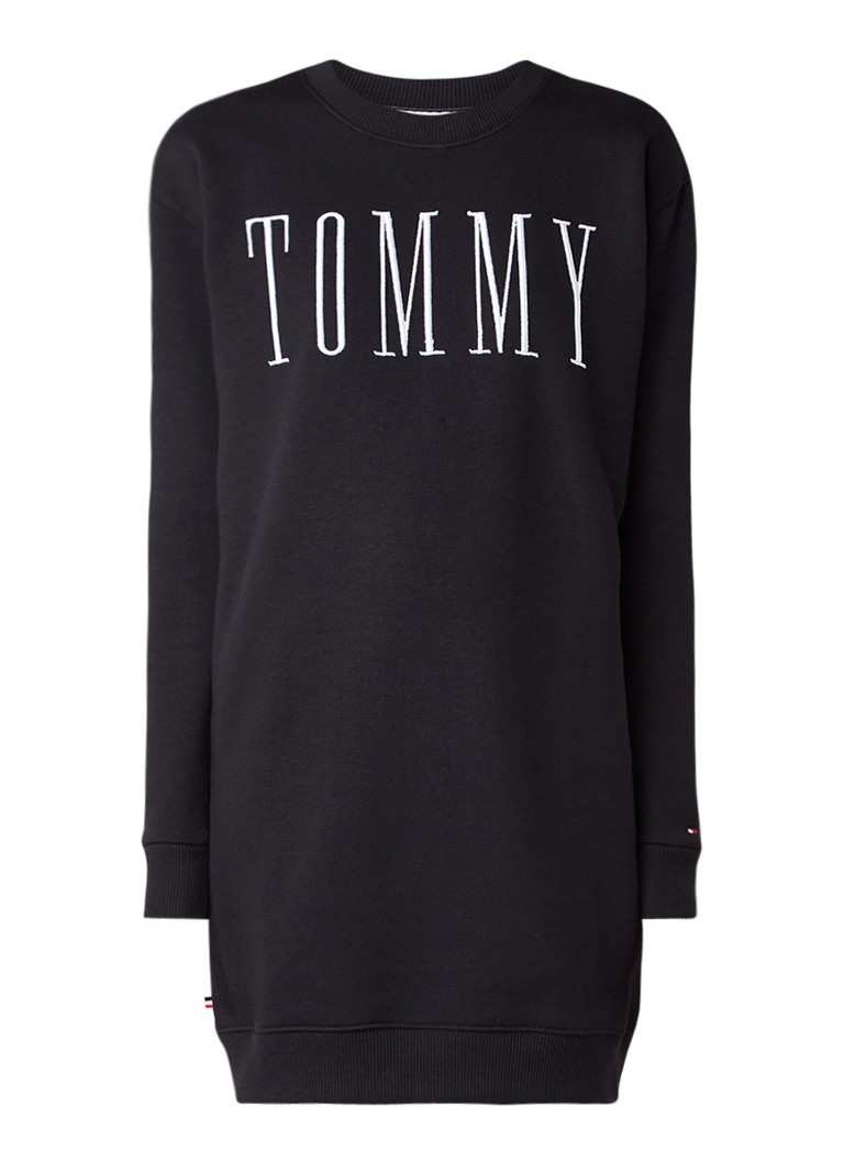 Tommy Hilfiger Sweaterjurk met geborduurd logo zwart
