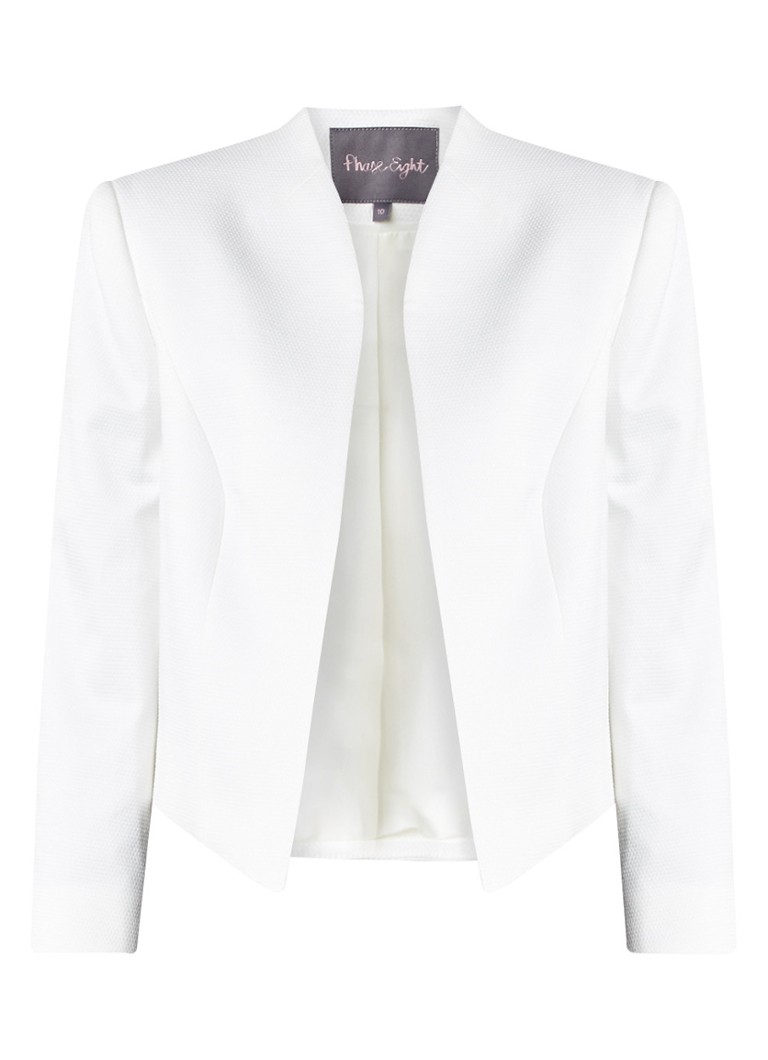 Phase Eight Tabitha cropped blazer met structuur wit