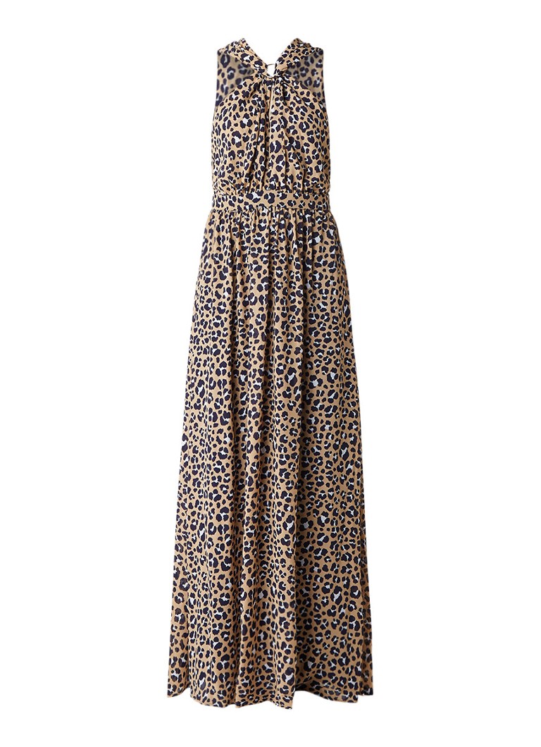 Michael Kors Lenus maxi-jurk met luipaarddessin donkerblauw
