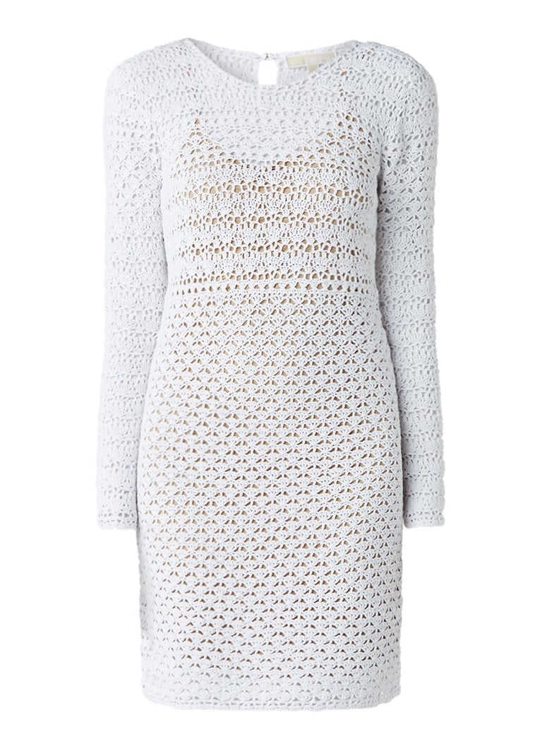 Michael Kors Crochet jurk met onderjurk wit