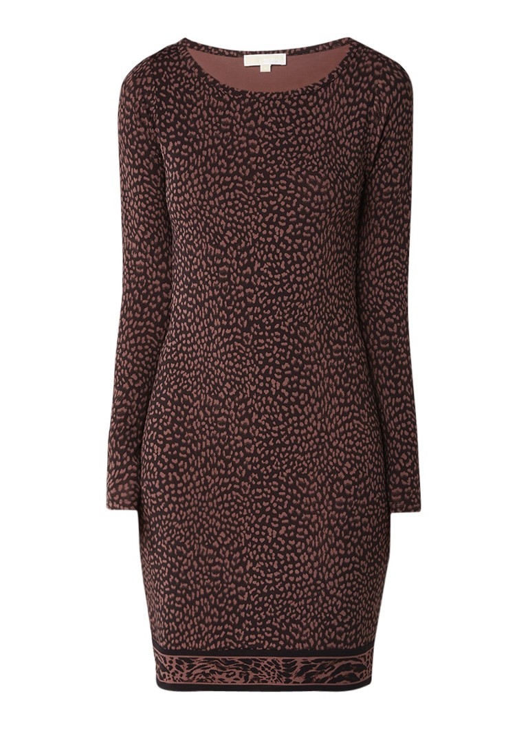 Michael Kors Bodycon jurk van jersey met luipaarddessin bruin