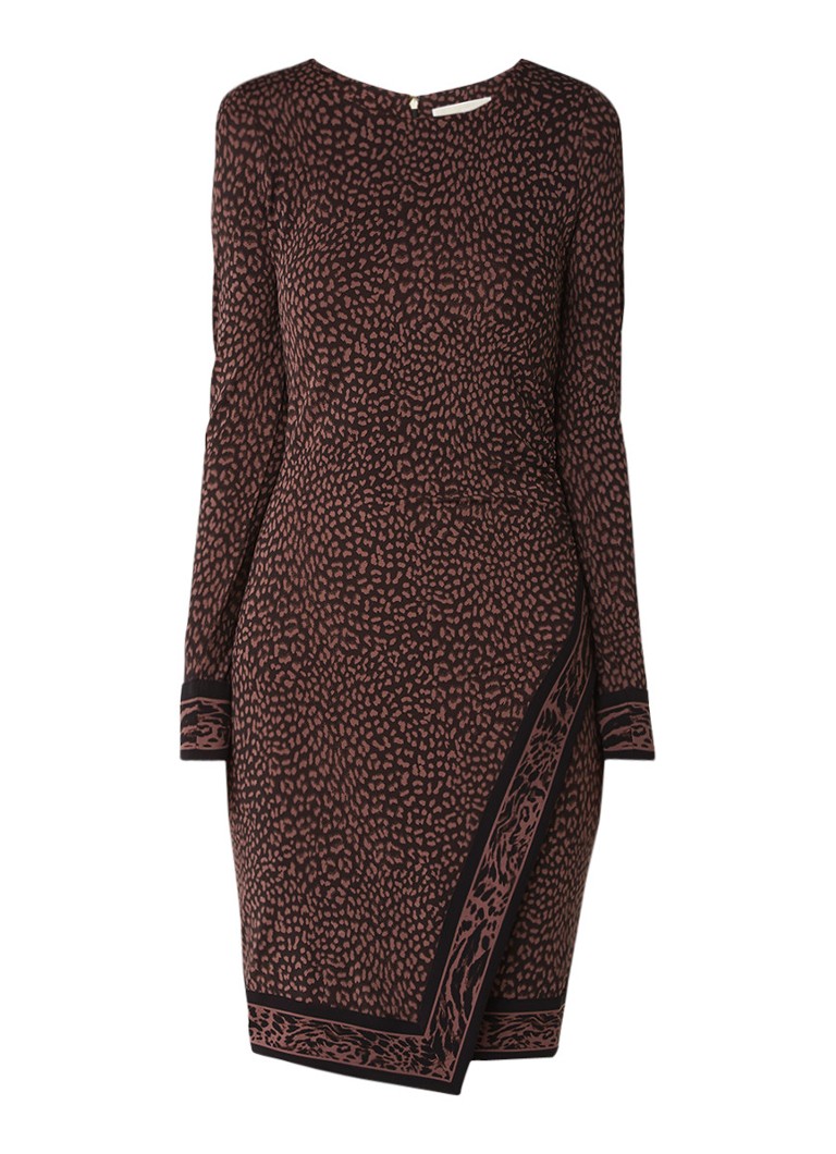 Michael Kors Bodycon jurk met overslag en luipaarddessin bruin