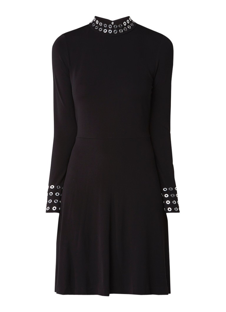 Michael Kors Jersey jurk met col en sierknopen zwart