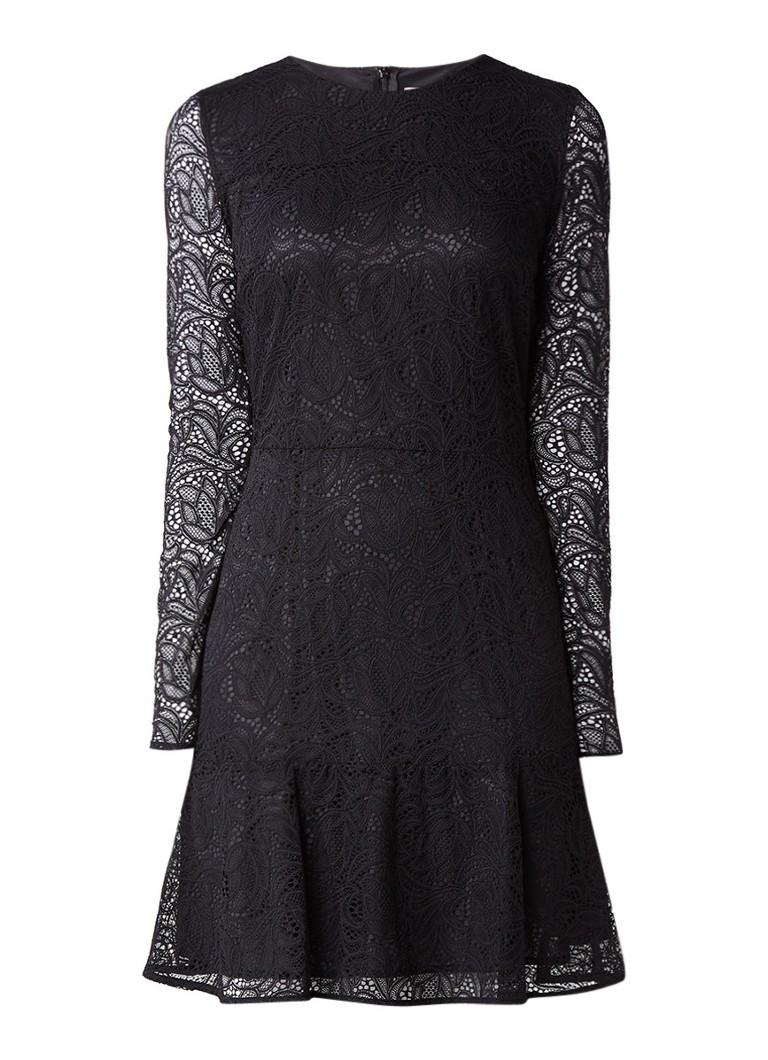 Michael Kors A-lijn midi-jurk van kant zwart