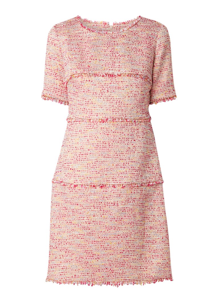 LaDress Freja tuniekjurk van tweed met lurex roze