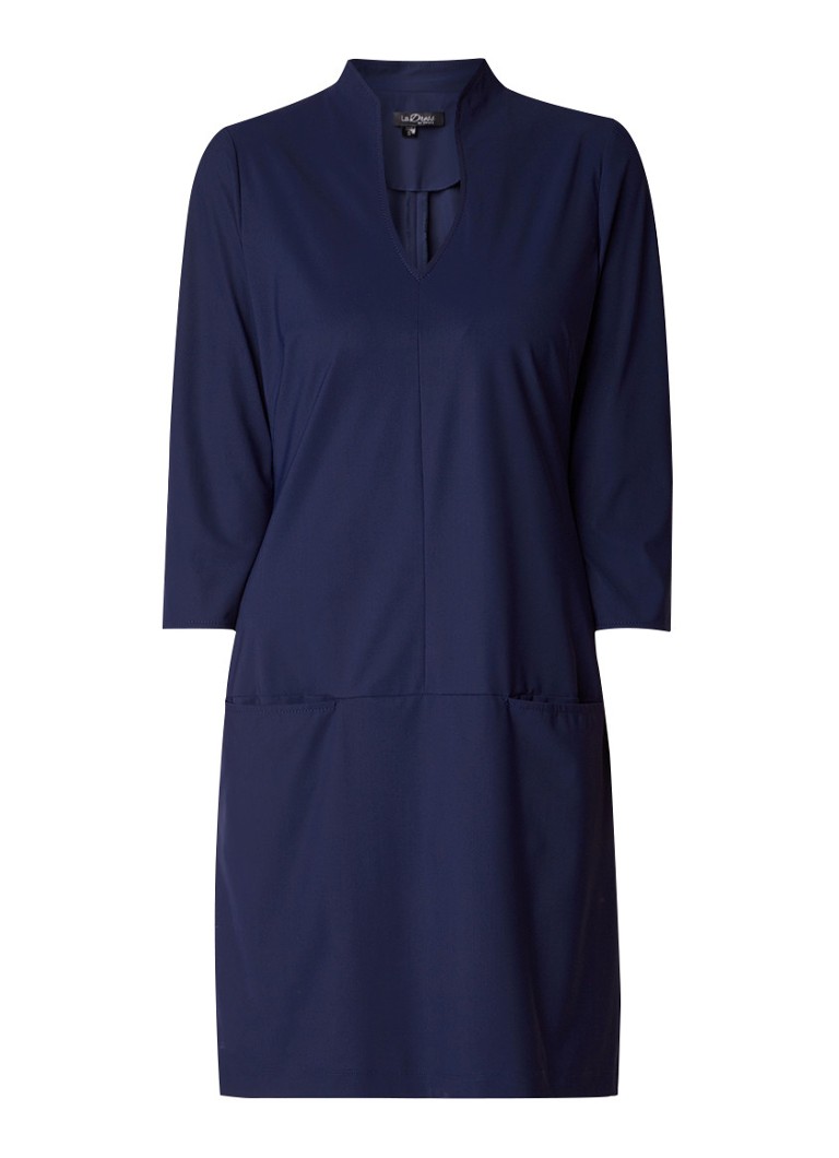 LaDress Sade tuniekjurk met steekzakken donkerblauw