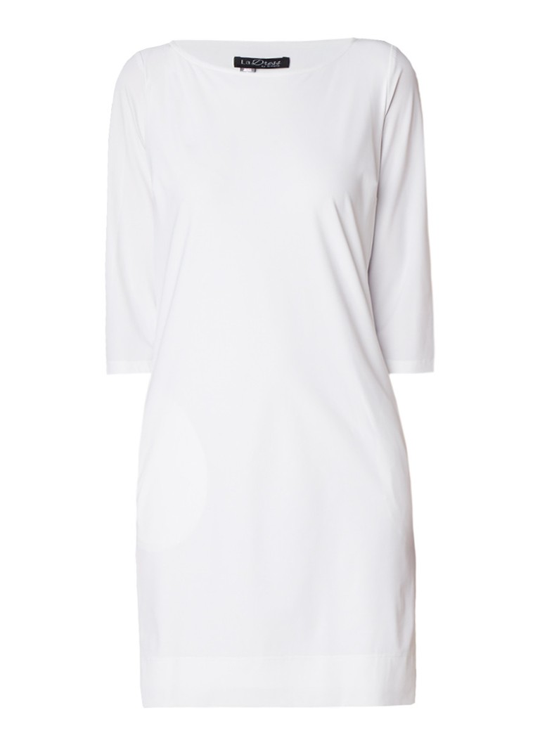 LaDress Lianne tuniekjurk van jersey met steekzak wit