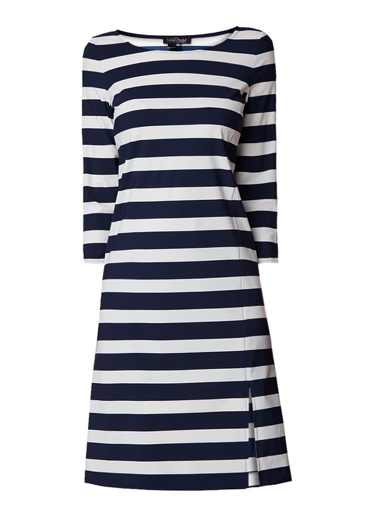 LaDress Sarah jersey jurk met streepdessin donkerblauw