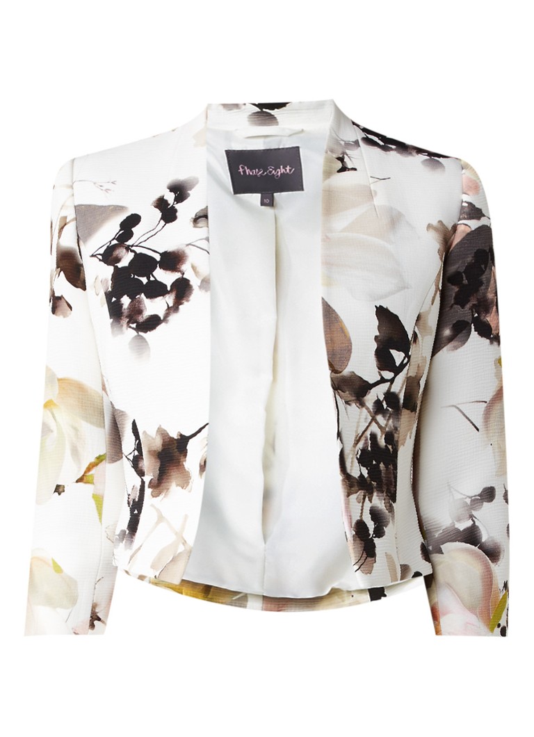 Phase Eight Mayumi blazer met bloemendessin wit