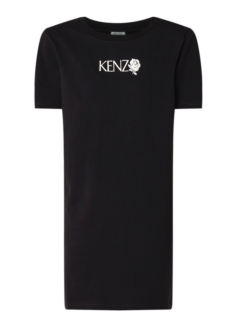 KENZO T-shirt jurk met logoprint zwart