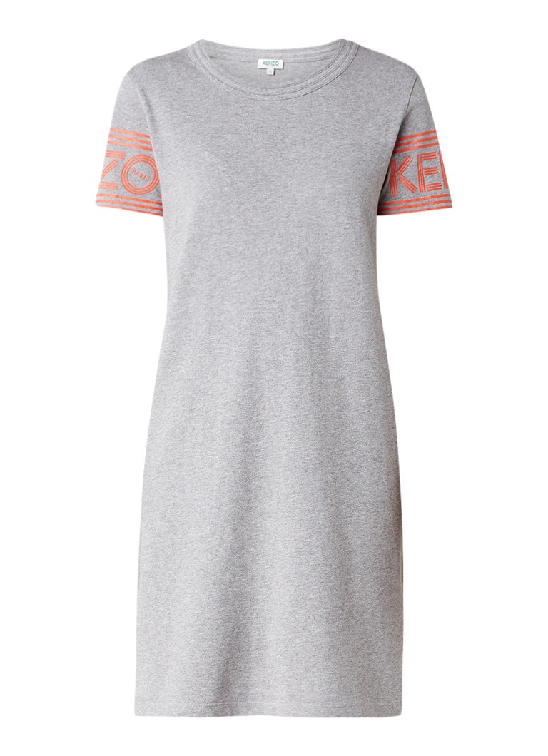 KENZO Skate T-shirt jurk met logoprint grijsmele