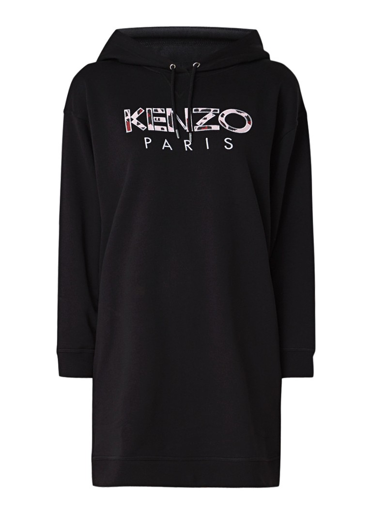 KENZO Sweaterjurk met logoborduring zwart