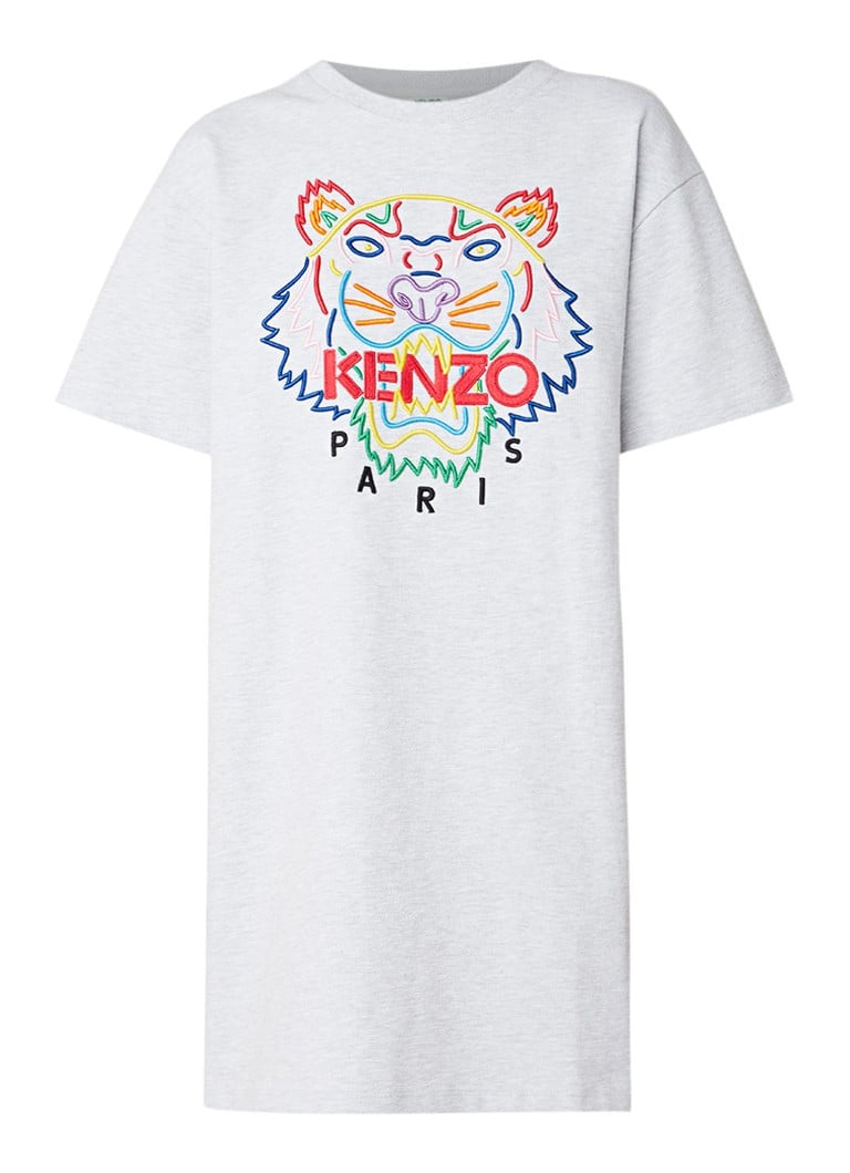 KENZO Tiger sweatdress met logoborduring grijsmele