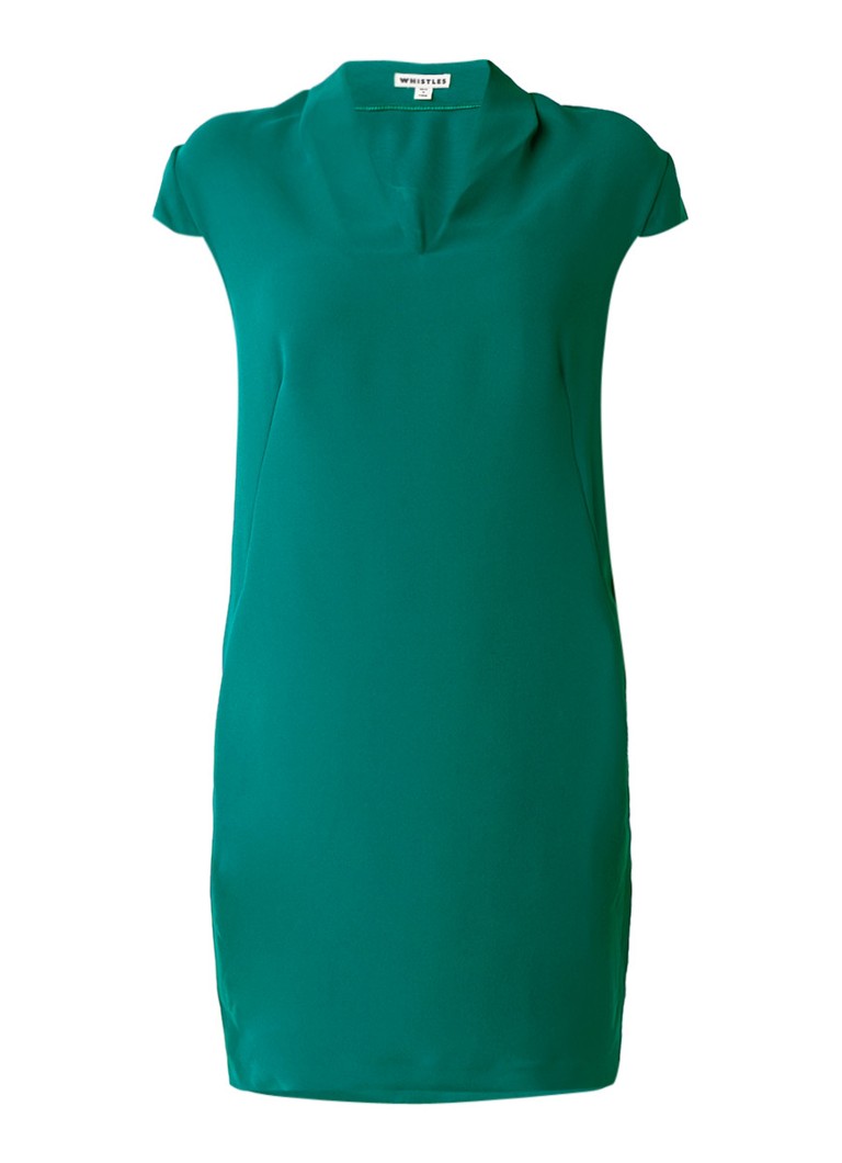 Whistles Paige crÃªpe shiftjurk met V-hals groen