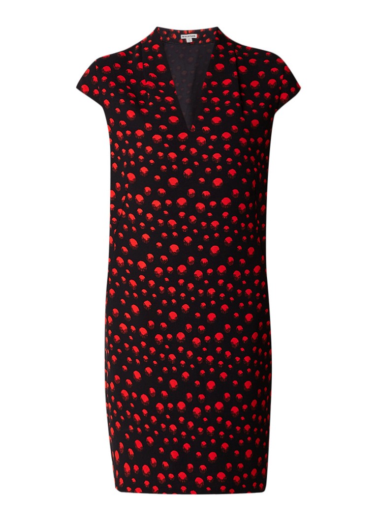 Whistles Paige shiftjurk met stippendessin rood