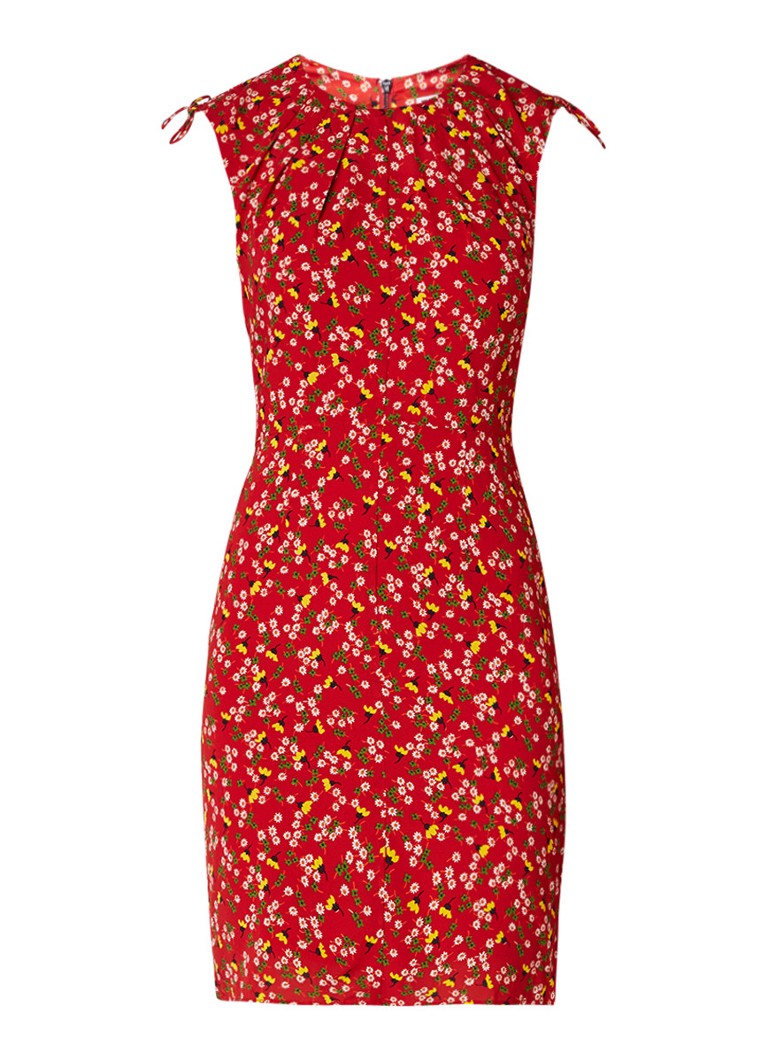 Whistles Bodycon mini-jurk met bloemendessin in zijdeblend rood