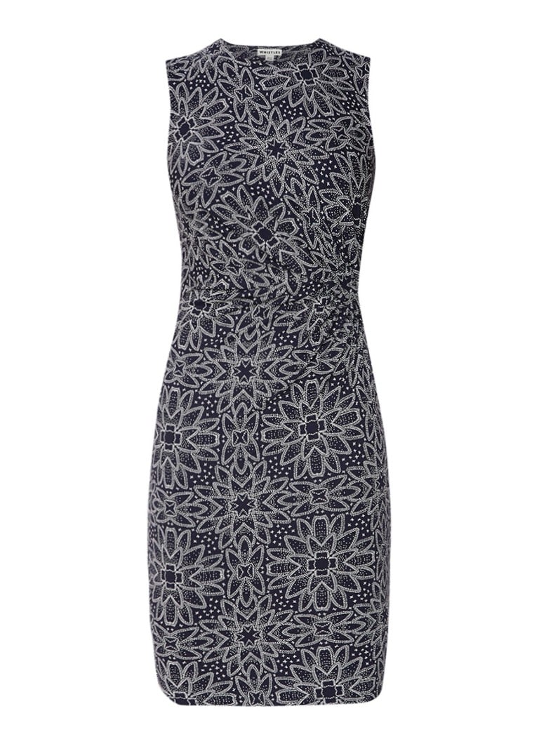 Whistles Riya bodycon jurk van jersey met twistdetail donkerblauw