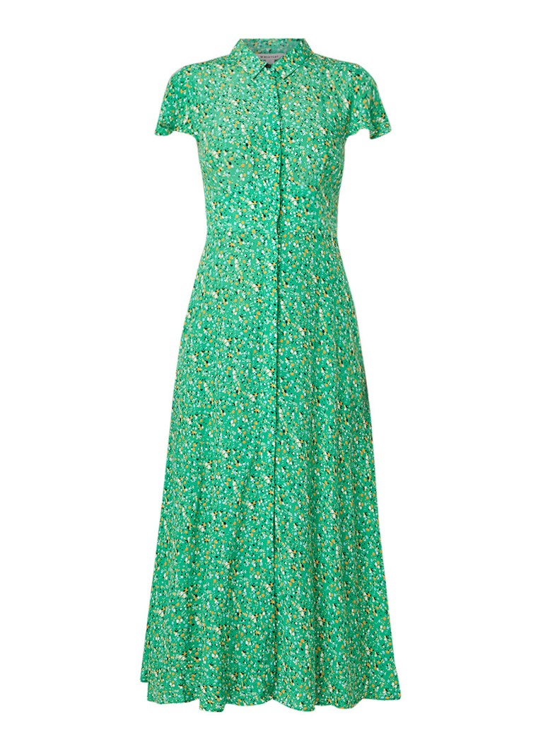 Whistles Maxi-jurk met bloemenprint en knoopsluiting groen