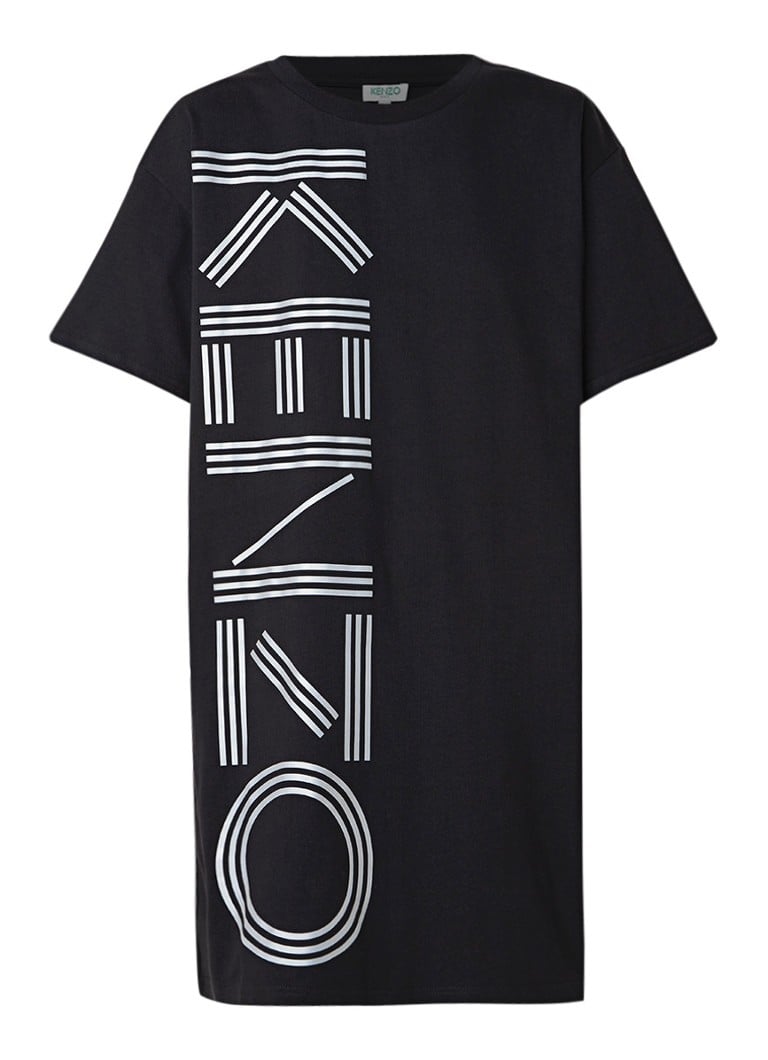 KENZO T-shirt jurk met logoprint zwart