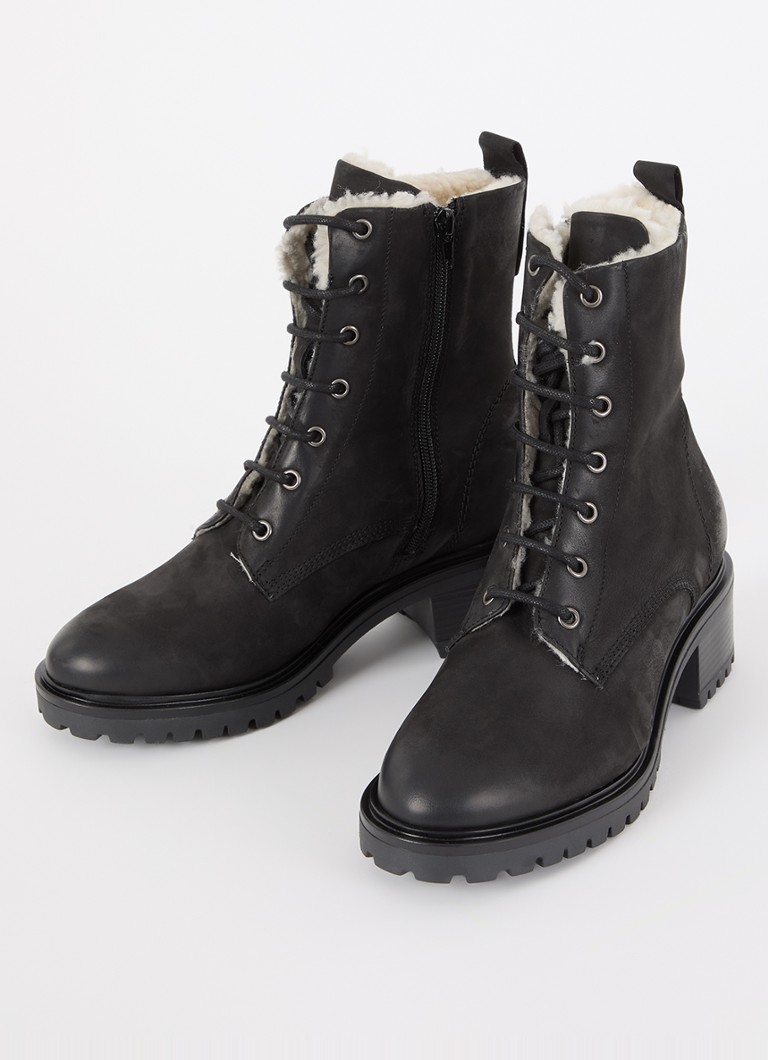 Dune London Paniz veterboot van nubuck met teddy voering