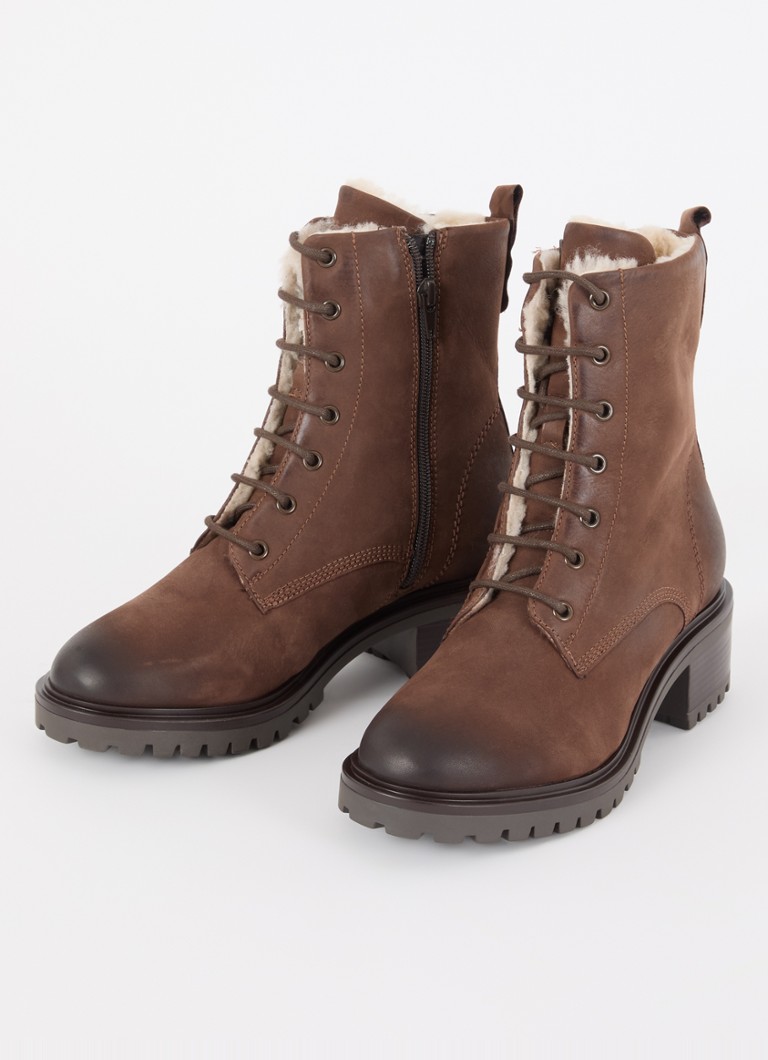 Dune London Paniz veterboot van nubuck met teddy voering