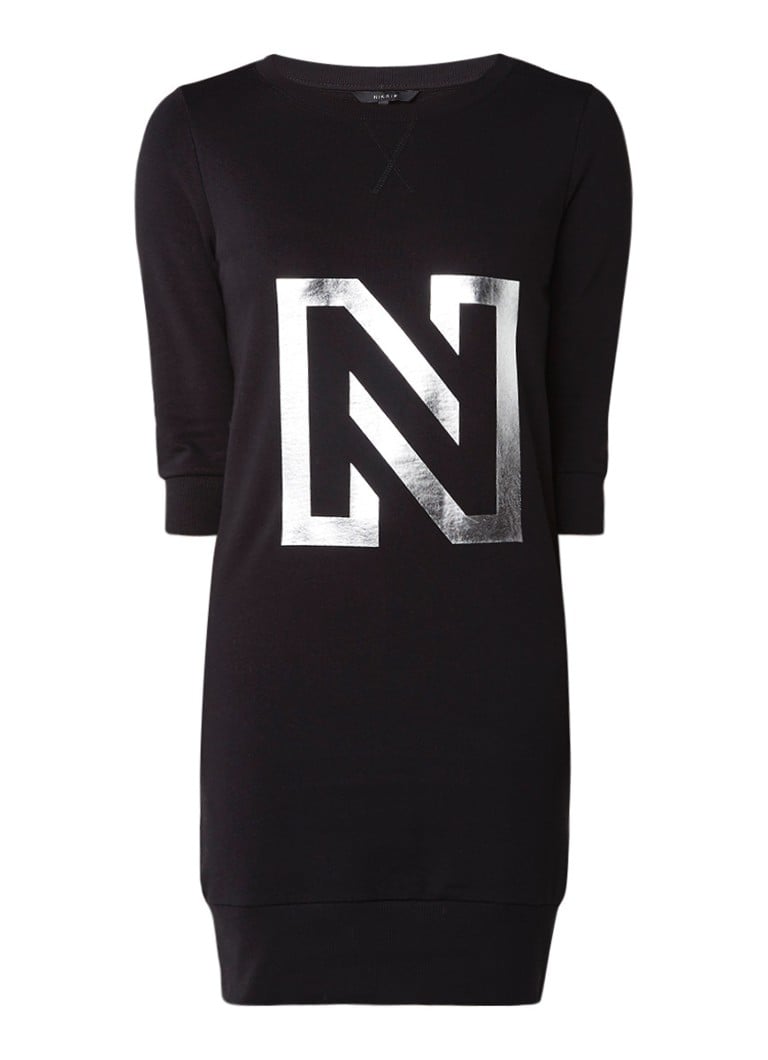 NIKKIE Sweaterjurk met logoprint zwart