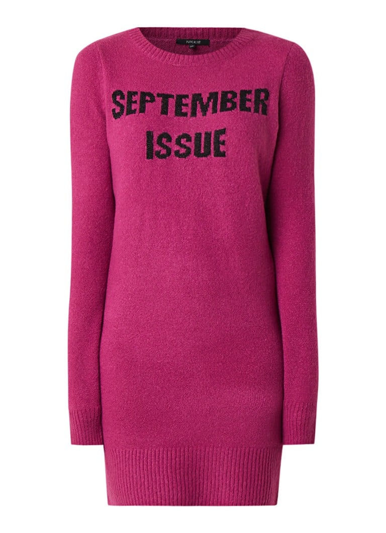 NIKKIE September Issue gebreide jurk fuchsia