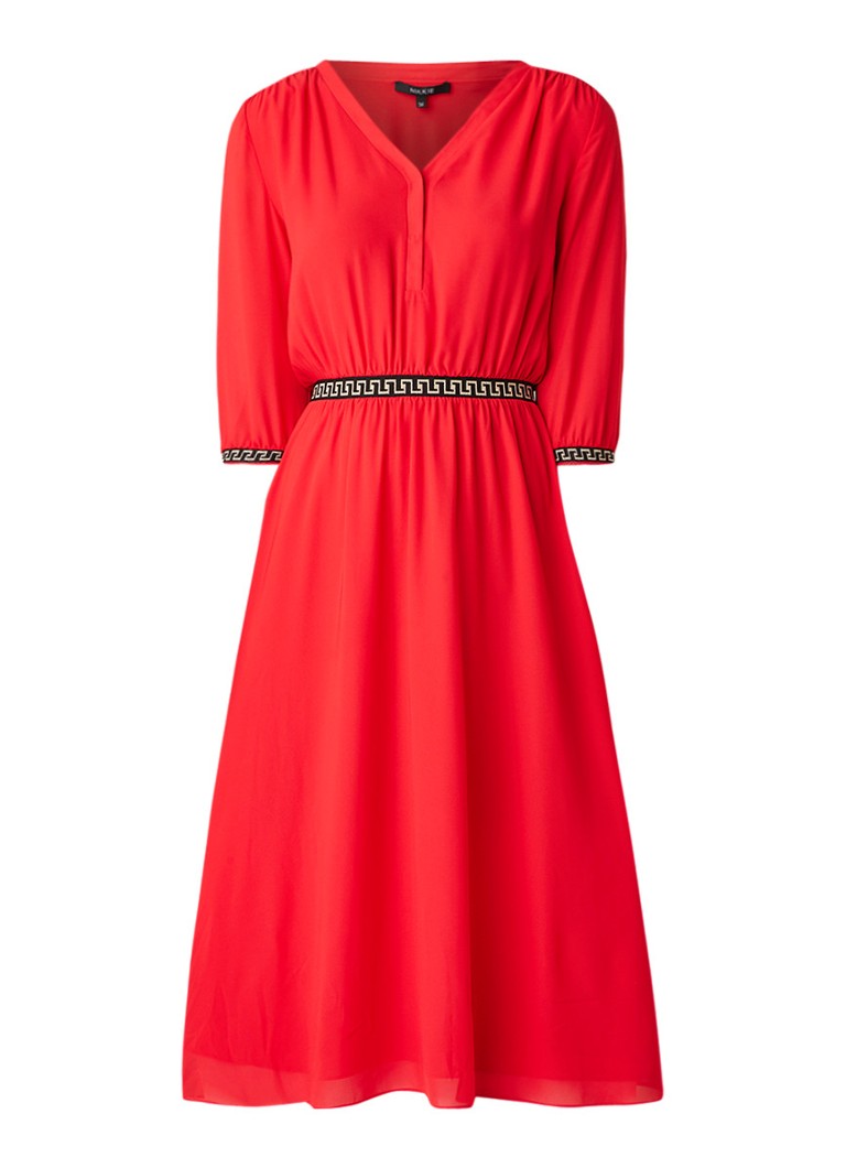 NIKKIE Leana loose fit midi-jurk met geborduurde details rood