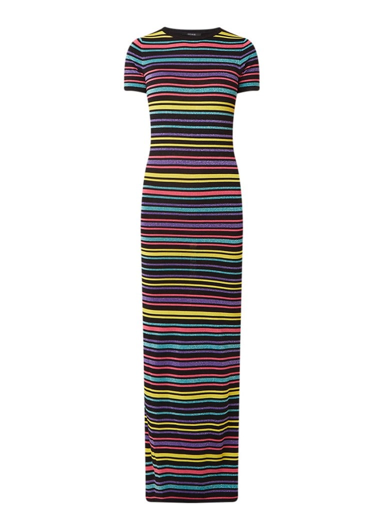 NIKKIE Jolie fitted maxi-jurk met streepdessin en lurex multicolor