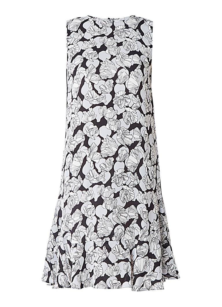 Jigsaw Poppy Fields jurk met bloemendessin grijs