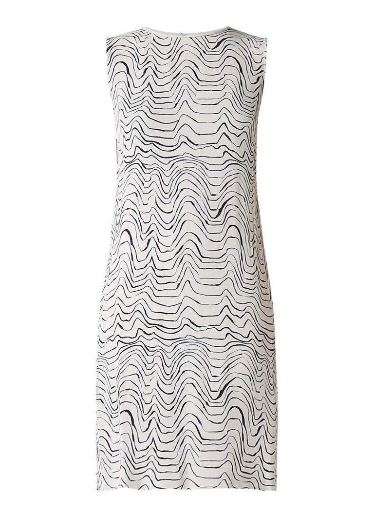Jigsaw Patella Wave jurk met golvend dessin lichtgrijs