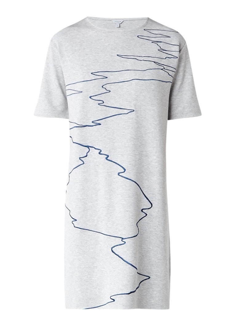 Jigsaw Ocean Tide midi-jurk van jersey met borduring grijsmele