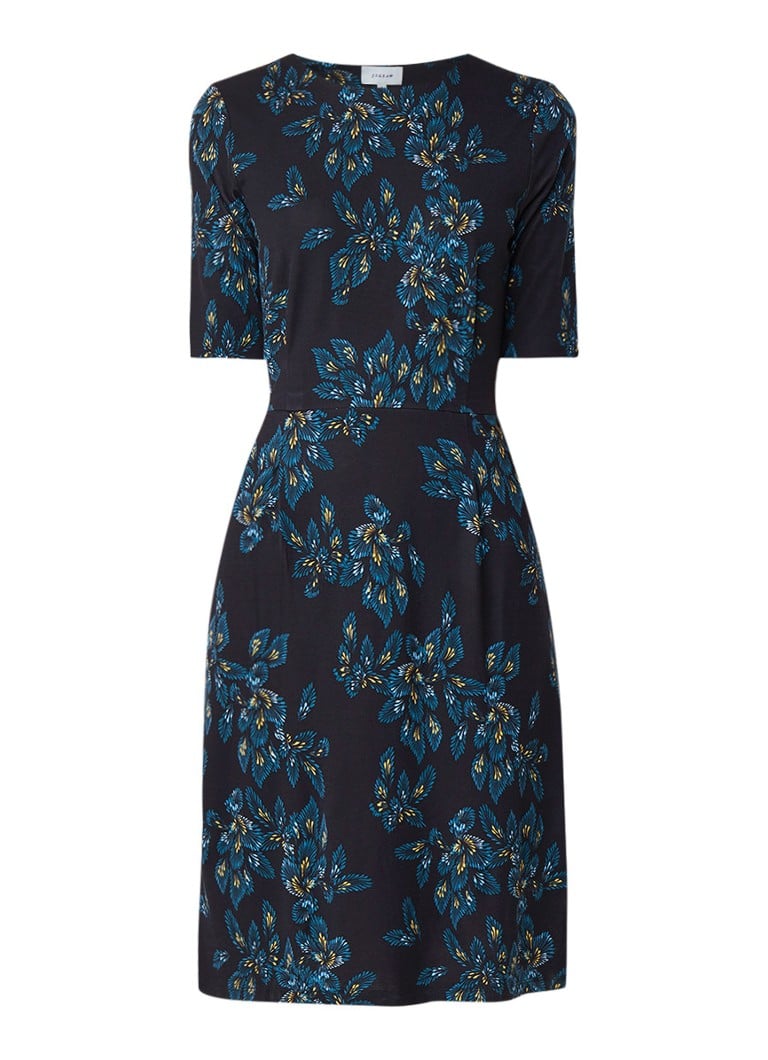 Jigsaw Jersey jurk met bloemendessin donkerblauw