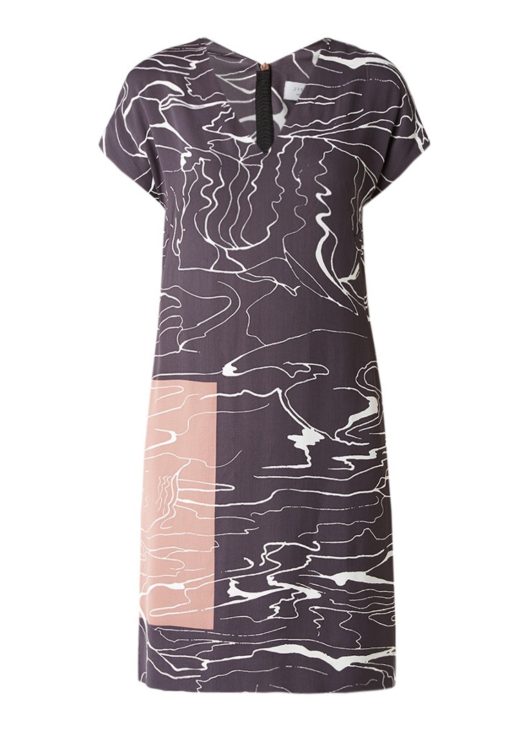 Jigsaw Waterpool Constance midi-jurk van crêpe donkergrijs
