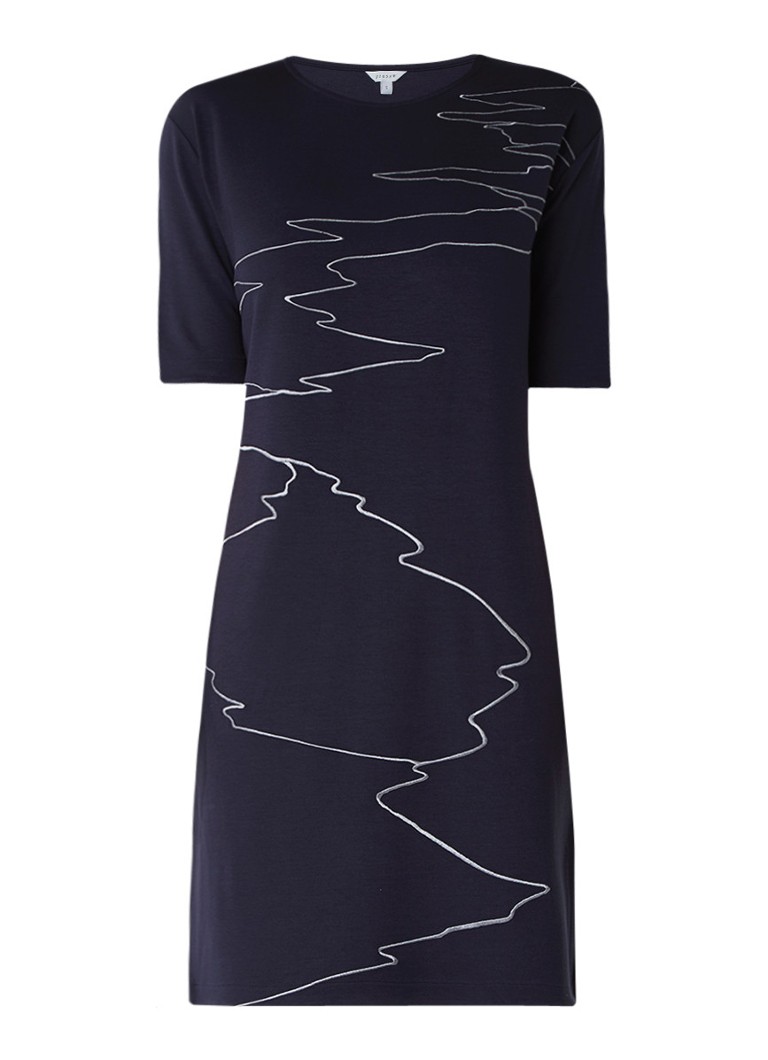 Jigsaw Midi-jurk met grafische print donkerblauw