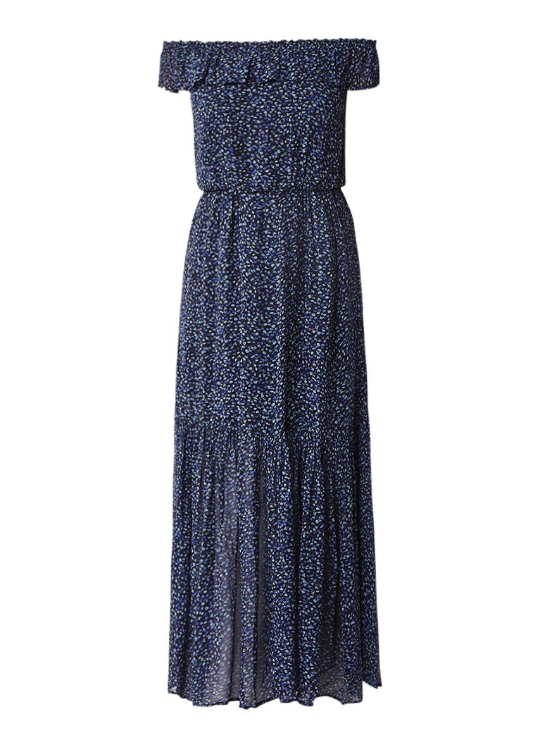 Denim & Supply Ralph Lauren Off shoulder maxi-jurk met bloemendessin donkerblauw