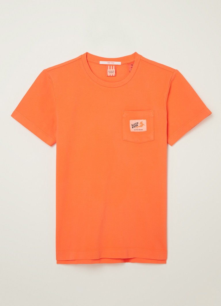 Scotch & Soda Garment-dyed piqué T-shirt met korte mouwen