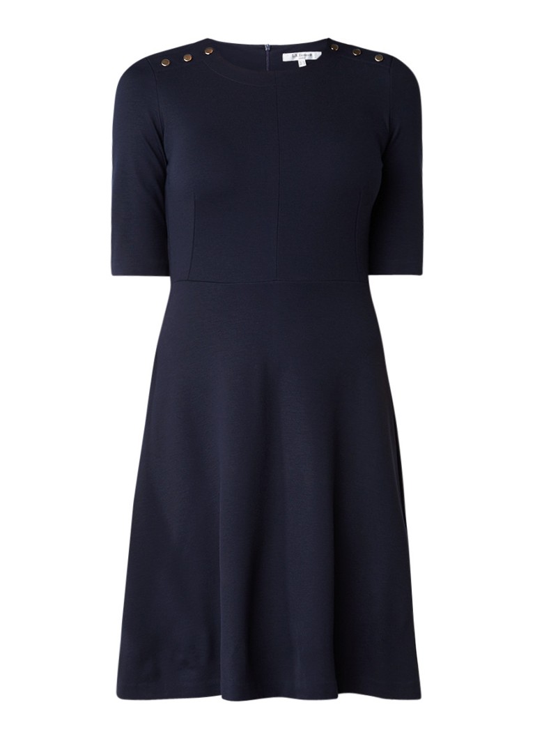 L.K.Bennett Casey A-lijn jurk met knoopdetails donkerblauw