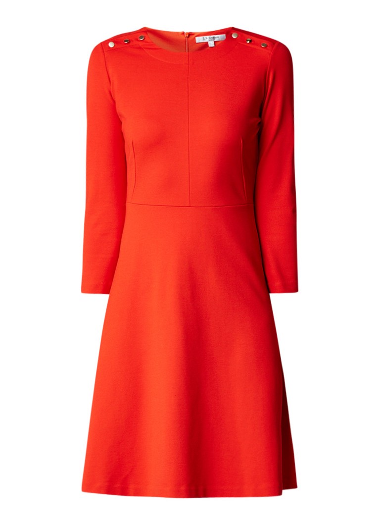 L.K.Bennett A-lijn jurk met knoopdetail oranje