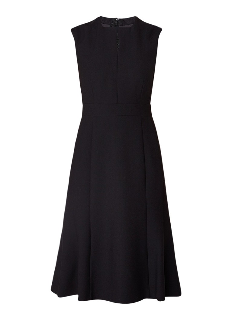 L.K.Bennett Mouwloze A-lijn midi-jurk met keyhole zwart