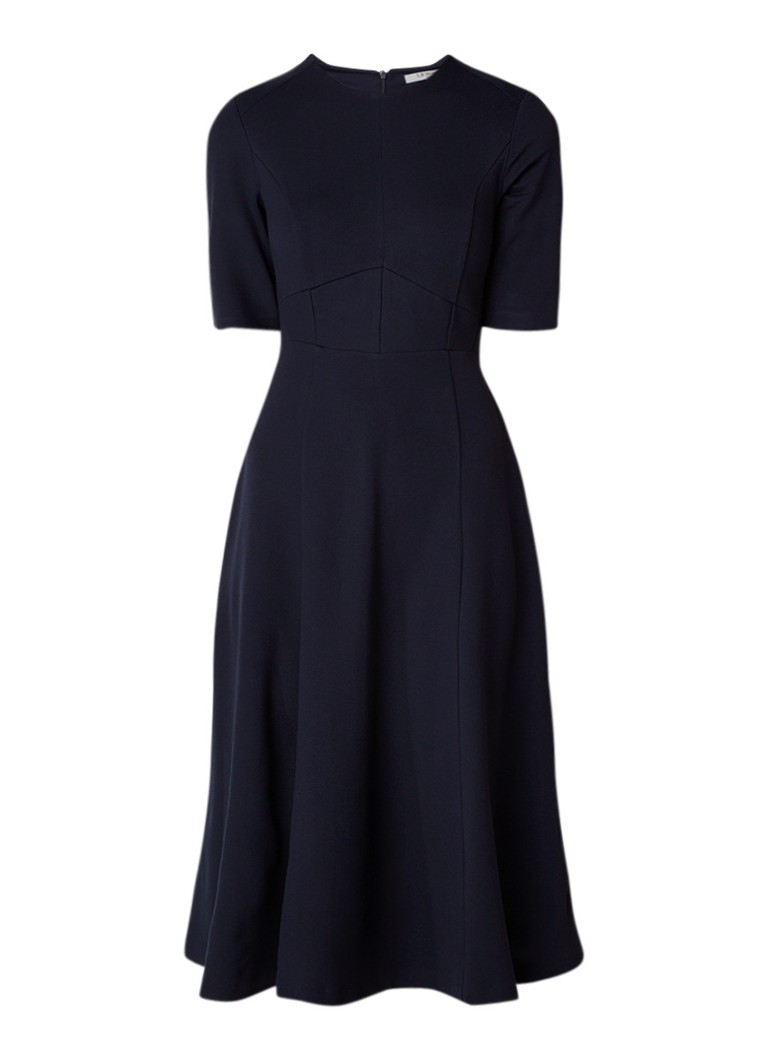 L.K.Bennett A-lijn jurk van jersey met halflange mouw donkerblauw