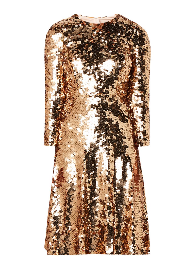 L.K.Bennett Laz A_lijn jurk van pailletten goud