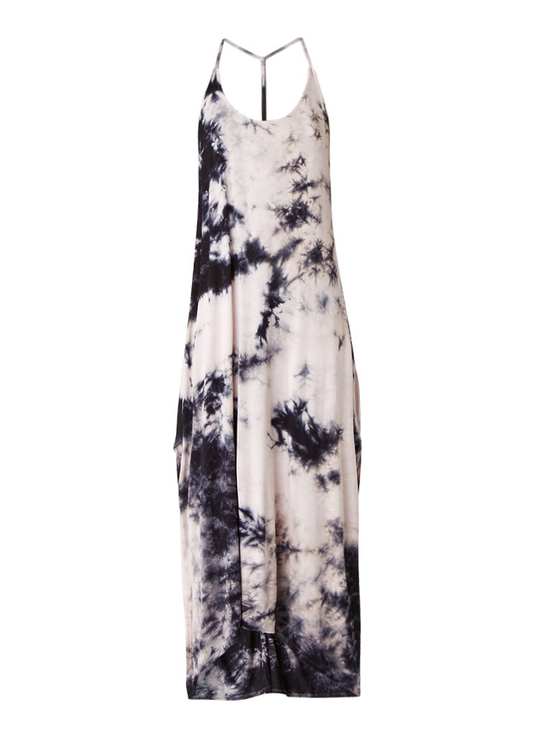 Topshop Maxi-jurk met tie dye-dessin donkerblauw