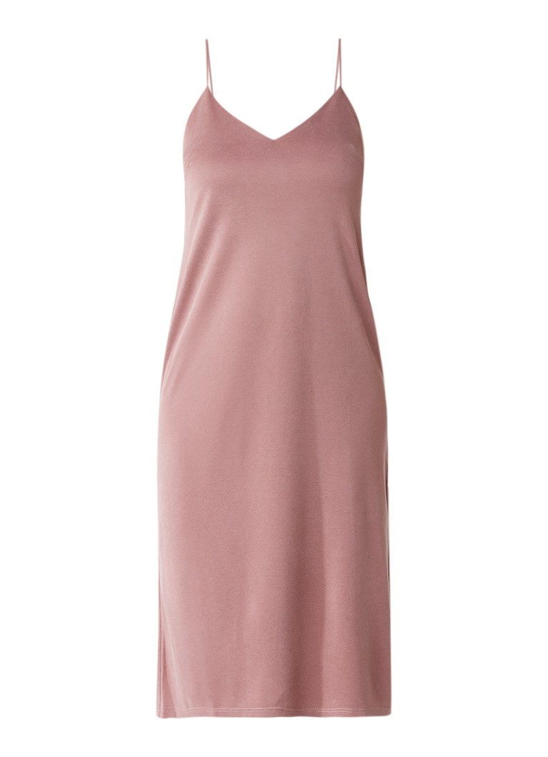 Topshop Slipdress van cupro met zijsplit oudroze