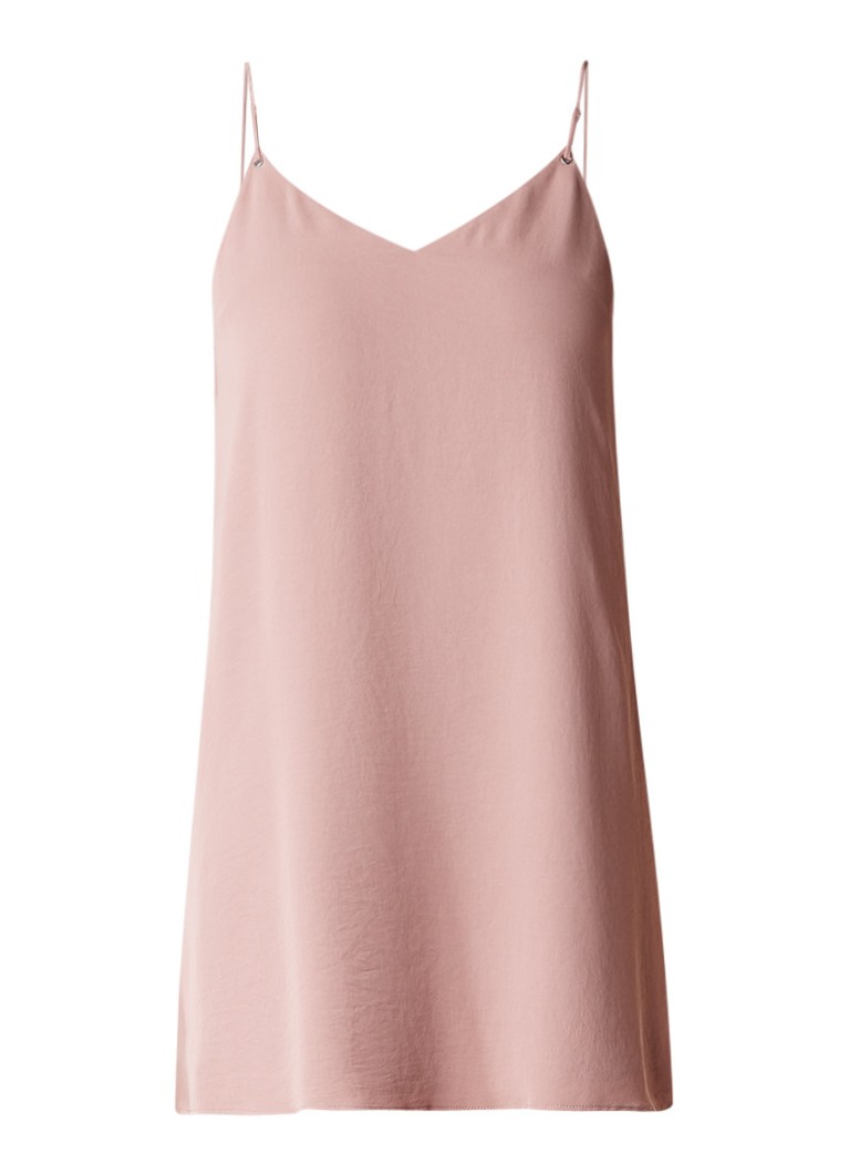 Topshop Slipdress met V-hals en smalle bandjes oudroze