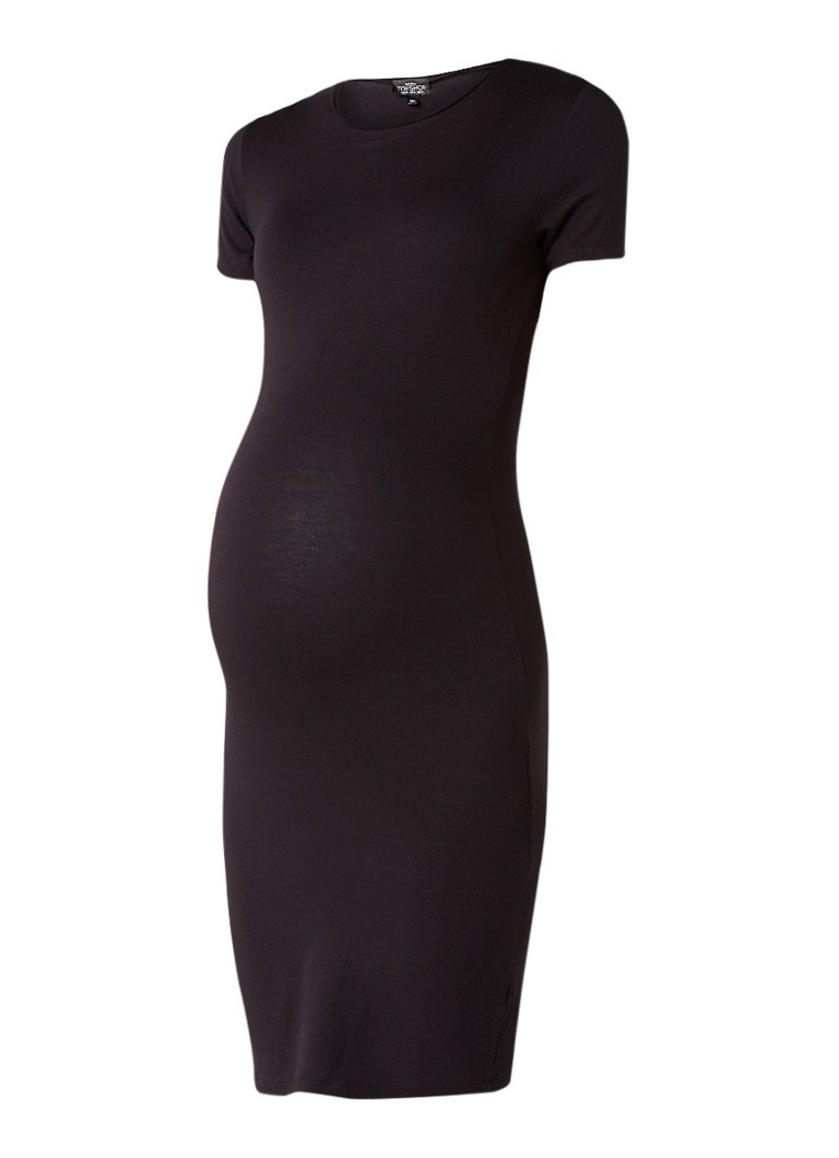 Topshop Bodycon zwangerschapsjurk met ronde hals zwart