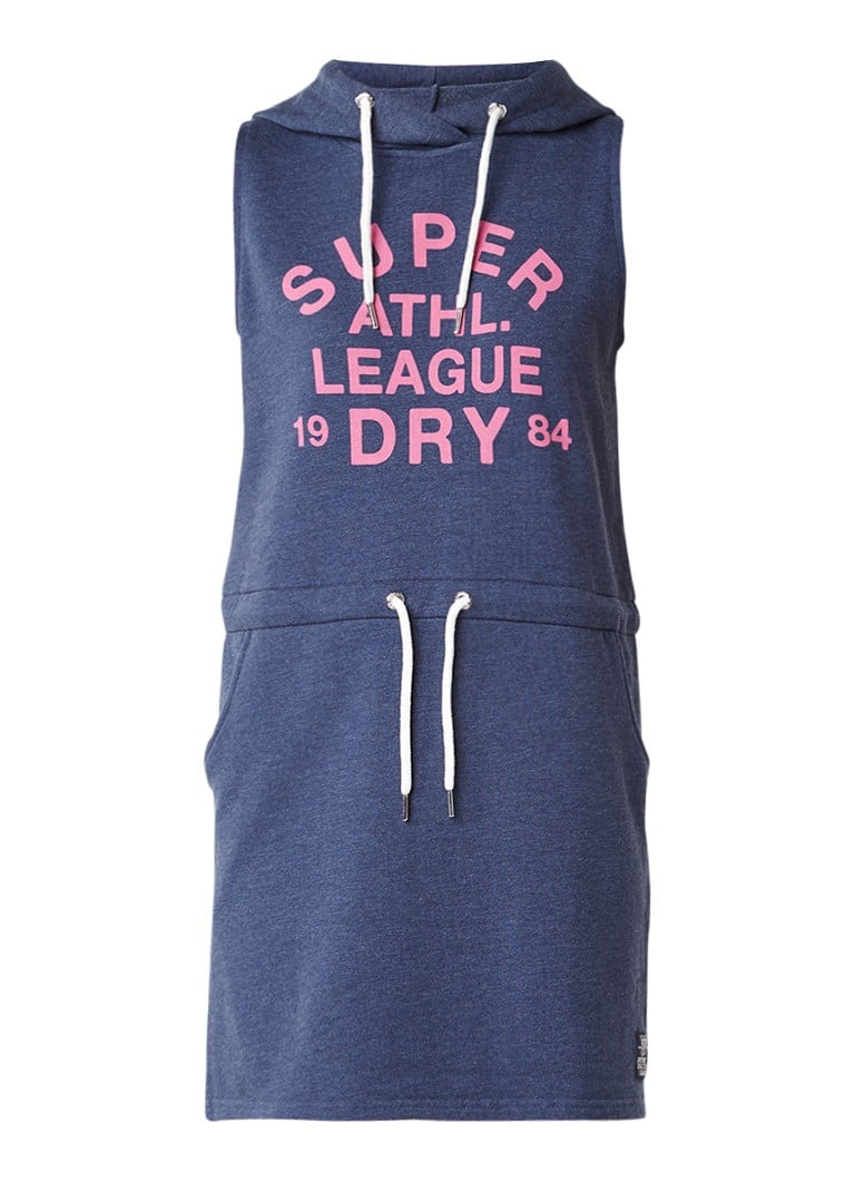 Superdry Sweaterjurk met tunnelkoord en logoprint donkerblauw