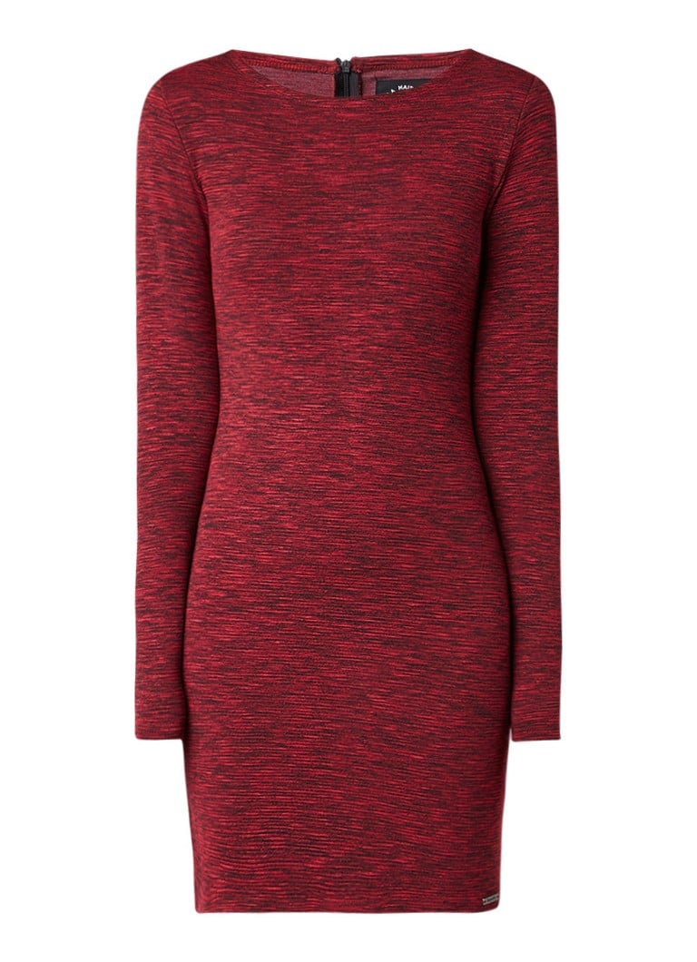 Superdry Augusta gemÃªleerd bodycon jurk bordeauxrood